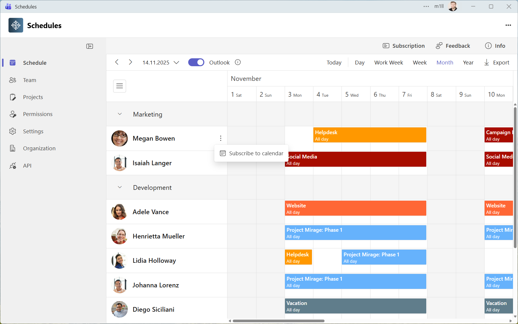 Kalenderabonnement-Dialog