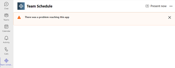 Screenshot der Fehlermeldung